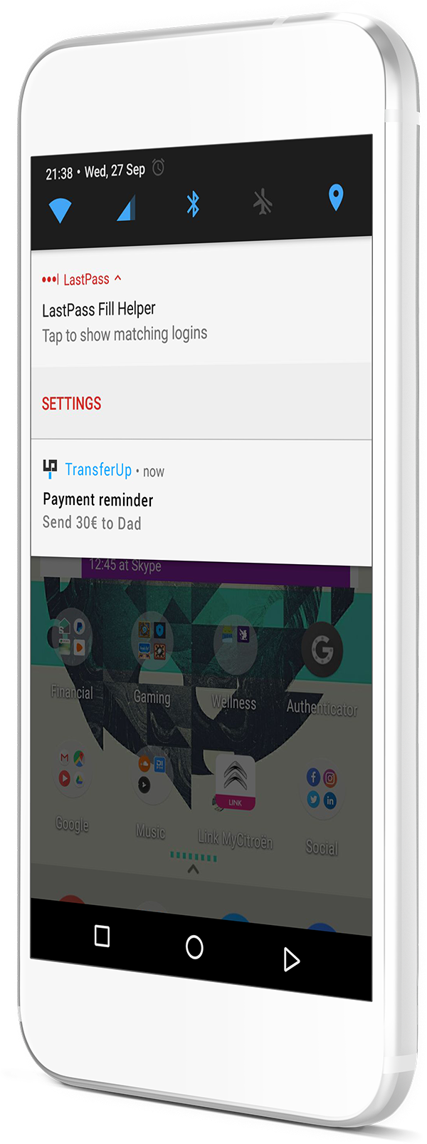 TransferUp app with Intelligent features